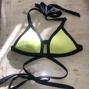 PINK Victorias Secret Push Up Wrap Around Bikini Top — Yellow/Green